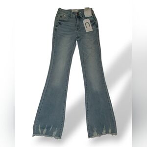 Nature Denim light blue Jeans flare mid rise Size 3/25